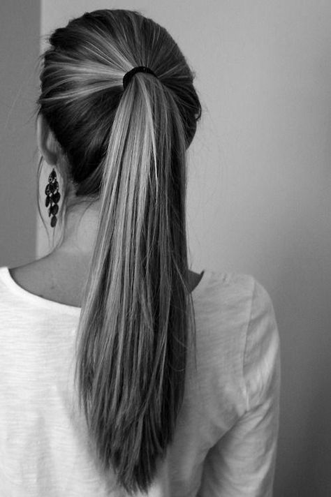 Photo (hello pretty things) Straight Ponytail Hairstyles, Long Ponytail Hairstyles, Long Hair Ponytail, Ponytail Hairstyles Easy, Fishtail Braid, A Ponytail, Sleek Ponytail, Good Hair Day, Hair Envy