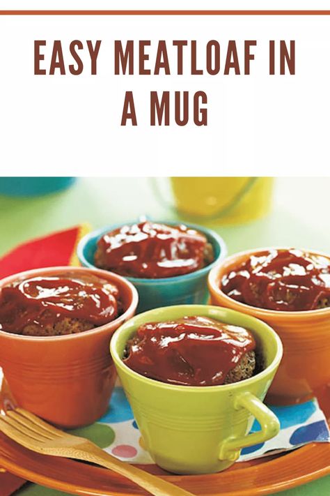 ndulge in the simplicity of our extra lean ground beef meatloaf mugs! A flavorful journey in 11 minutes. Perfect for kid-friendly dinners. #QuickMeatloaf #MugMeals Microwave Mug Recipes, Mug Dinner, Single Serving Recipes, Mug Recipes, Diy Mugs, Microwave Cooking, In A Mug, Microwave Recipes, Cooking For One