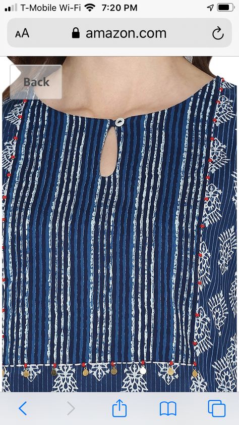 Simpal Kurti Designs Latest, Simpal Kurti Design, New Kurti Designs, Salwar Neck Designs, Churidar Neck Designs, Churidar Designs, Kurti Patterns, Neck Designs For Suits, Simple Kurta Designs