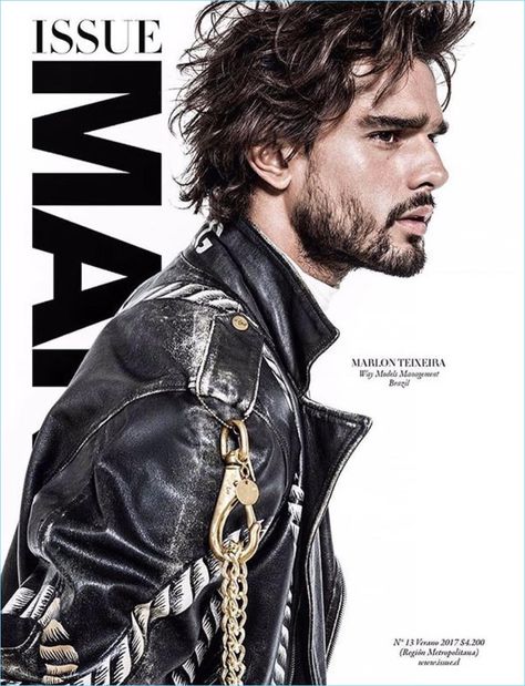 Marlon Teixeira Goes Bold for Issue Man Cover Story Summer Beard, Marlon Teixeira, Magazine Man, Cover Boy, Fashion Magazine Cover, Moustaches, Male Magazine, Magazine Covers, Good Looking Men