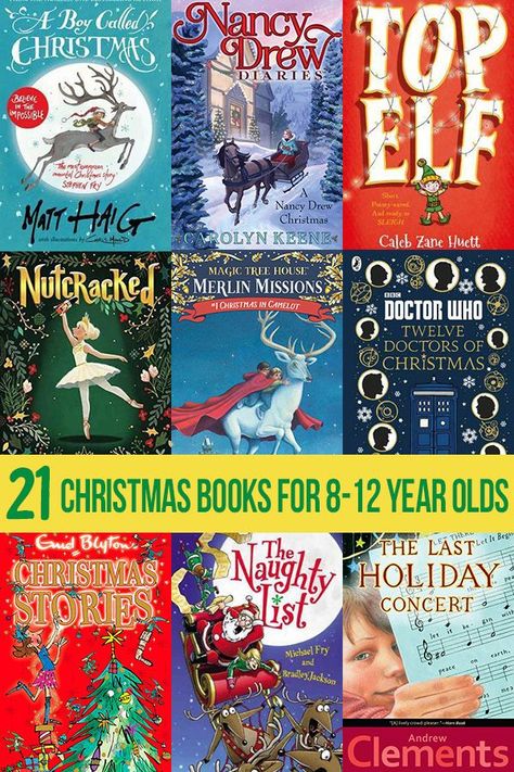 21 Christmas Chapter Books for 8 to 12 Year Olds Tweens #kidsbooks #giftideasforkids Best Christmas Books, Christmas Picture Books, Christmas Books For Kids, Christmas Horror, Christmas Reading, Winter Books, Books For Children, Christmas School, Twelve Days Of Christmas