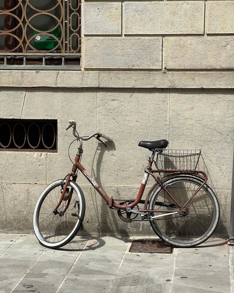 Retro brown bike Old Bike Aesthetic, Vintage Bike Aesthetic, Sadie Kincaid, Brown Bicycle, Biking Aesthetic, Bicycle Aesthetic, Aesthetic Bike, Relief Prints, Women Bike