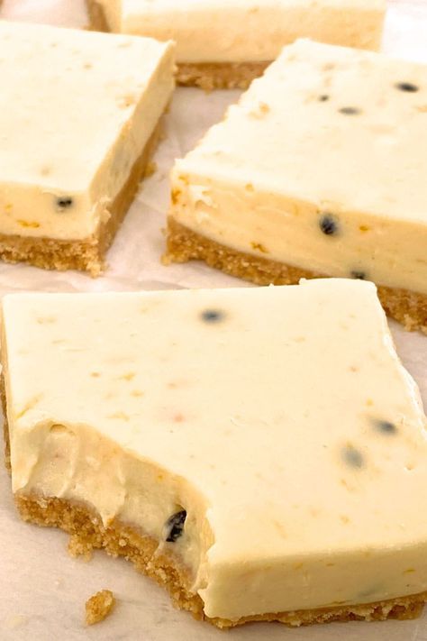 Passionfruit Slice, Sweet Slices, Nice Biscuits, Slice Recipes, Savoury Slice, No Bake Slices, Passionfruit Recipes, Condensed Coconut Milk, Slice Recipe