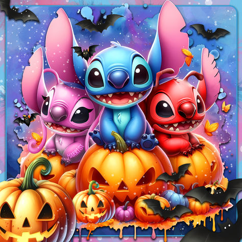 Stitch Images, Watercolor Splash Png, Splash Png, Angel Halloween, Halloween Watercolor, Image Halloween, Aesthetic Png, Images Disney, Lilo Et Stitch