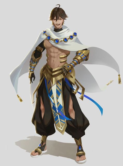 Ozymandias Fate, Egyptian Character Design, Egyptian Clothing, Anime Egyptian, Ramses Ii, Concept Art Character, Character Design Male, 판타지 아트, Fantasy Clothing