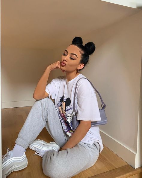 @lifeofelysse on Instagram: “hair inspired by Mickey 🐭💜” Air Max 97 Outfit Women Baddie, Airmax 97 Outfit Women, Air Max 97 Outfits, Airmax 97 Outfit, Air Max Outfits, Air Max 97 Outfit Women, Air Max 97 Outfit, Trendy Outfits Inspiration, Hair Inspired