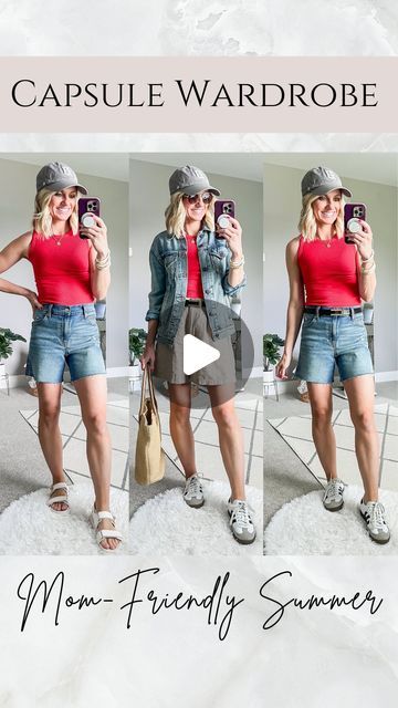 Katie Haller on Instagram: "Here we go again! Summer is officially here, so you know what that means—it’s time for my summer mom capsule wardrobe for 2024!  If you are new to my mom-friendly capsule wardrobe series that I do here at TWHL, then let me tell you a little about it! Each season I put together an easy to style mom-friendly capsule wardrobe to help make getting dress the easiest part of your day!   🔗Comment CAPSULE and I will send you the link to my blog post with all the sizing and shopping details!   #capsulewardrobe #capsule #momcapsulewardrobe #momstyle #momwardrobe #momoutfitinspo #momoutfits #momootd #whattowear #styletips" Mom Capsule Wardrobe, Mom Ootd, Mom Wardrobe, Here We Go Again, Summer Capsule, Summer Capsule Wardrobe, My Summer, Friends Mom, Mom Outfits