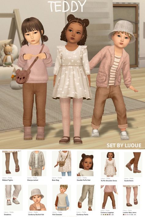 Omg! You can find the best Sims 4 toddler CC at number 30 on this Maxis Match Sims 4 toddler CC list. This is my go-to resource for all things CC-related to toddler sims. From adorable Sims 4 toddler clothes and Sims 4 toddler hair to toddler furniture CC and other goodies, this list has everything you need to make your toddler sims look and feel their best! So why wait? Check out the top Sims 4 toddler CC picks now! Baby Clothes Sims 4 Cc, Sims 4 Maxis Match Kids Cc, Toddler Mods Sims 4, The Sims 4 Cc Toddler Hair, Sims 4 Kids Cc Clothing Maxis Match, Todler Sims Cc, Sims Cc Clothes Kids, Sims 4 Cc Children Clothes, Kids Sims 4 Cc Clothes