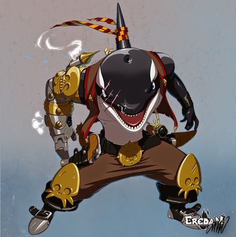 One Piece Fishman Oc, Fishman One Piece, Verdan Dnd, Fish Person Character Design, Fishman Oc, One Piece Fishman, Pirate Props, Dungeons And Dragons Game, Black Anime Characters