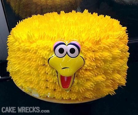 Cake Wrecks, Bird Birthday, Rock Bottom, Fresh Market, Cake Icing, Specialty Cakes, Big Bird, Bird Decor, Sesame Street