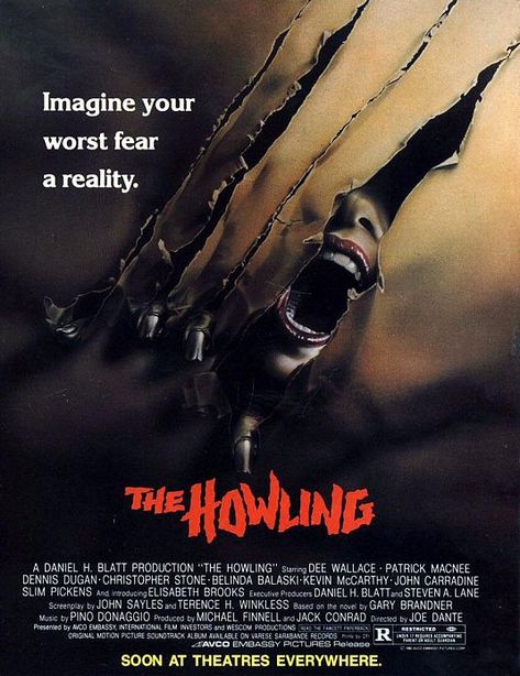 The Howling Christopher Stone, Dee Wallace, Patrick Macnee, 80s Movie Posters, John Carradine, The Howling, Creepy Horror, Best Horror Movies, Horror Posters