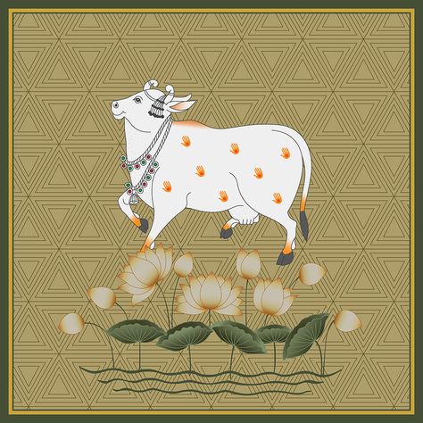 Pichwai Cow, Painting Krishna, Art Krishna, Pichwai Art, Rajasthani Painting, Rajasthani Art, Pichwai Paintings, Diwali Decoration, Indian Painting