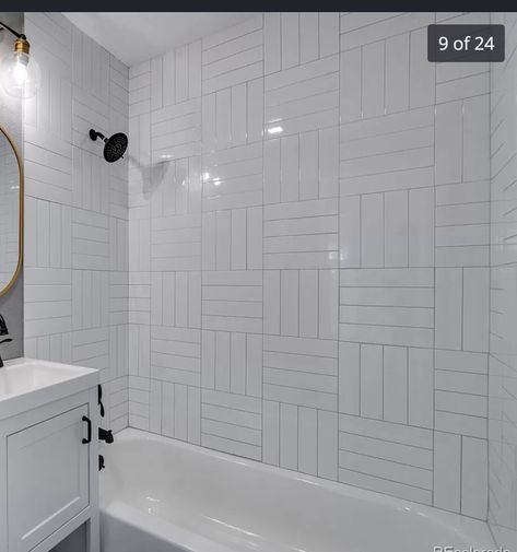 Crosshatch Subway Tile, Matte Tile, Subway Tile, Master Bath, Alcove Bathtub, Tile, Bath