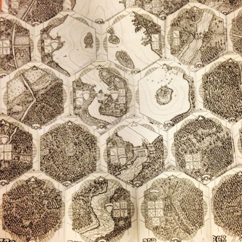 The hex worldmap project Hexagon Game, Hex Map, Hex Tiles, Dnd Crafts, Fantasy Map Making, Hex Tile, Gaming Table, Fantasy Worlds, Dungeon Maps