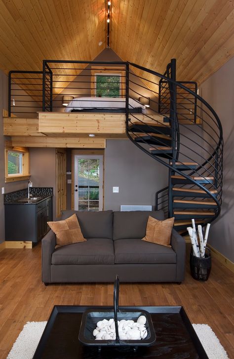 Design Casa Piccola, Wohne Im Tiny House, Loft Small, Asma Kat, Tiny House Stairs, Rustic Loft, Tiny House Storage, Casa Loft, Tiny House Interior Design