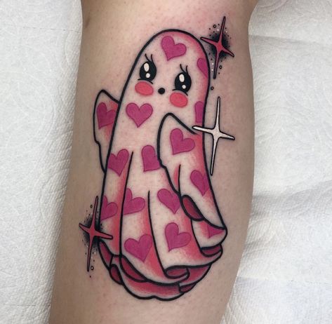 Halloween Animal Tattoo, Fleshy Art, Kawaii Tattoos, Cartoon Tattoo Ideas, Tattoo Prints, Animated Shows, Twin Tattoos, Pumpkin Tattoo, Bright Tattoos