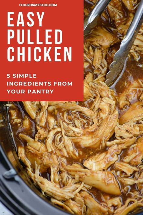 Easy Crock Pot Pulled Chicken Crockpot Pulled Chicken Sandwiches, Crock Pot Bbq Pulled Chicken, Easy Pulled Chicken Recipe, Crock Pot Pulled Chicken, Easy Barbecue Chicken, Pulled Chicken Crock Pot Recipes, Bbq Pulled Chicken Recipes, Pulled Chicken Recipe, Crockpot Pulled Chicken