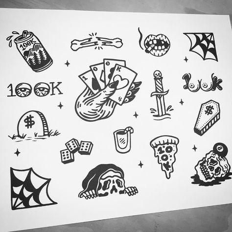 3,341 Likes, 179 Comments - Sketchy Tank (@sketchy_tank) on Instagram: “Free tattoos from my flash tonight up here at keystone Colorado for #zumiez100k my friends…” Sketchy Tank Tattoo, Tank Tattoo, Sketchy Tank, Keystone Colorado, Sailor Jerry Tattoos, Tattoo Old School, Stick N Poke, Tattoo Flash Sheet, Doodle Tattoo