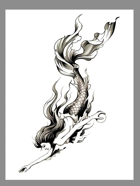 Tattoo Ideas Delicate, Realistic Mermaid Drawing, Mermaid Tattoo Ideas, Tattoo Mermaid, Mermaid Tattoo Designs, Realistic Mermaid, Single Line Tattoo, Skeleton Hand Tattoos, Skin Drawing