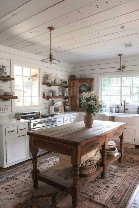 A Guide to Creating Rustic Yet Traditional Farmhouse Style Kitchen Remodel Rustic Farmhouse Decor, Cottage Farmhouse Decor Kitchen, English Cottage Interiors Cozy Kitchen, Old Country Kitchen Ideas, Farm Country Kitchen, Vintage Cottage Farmhouse Decor, Old Farmhouse Cabinets, 1800s Farmhouse Decor, Rustic Antique Kitchen