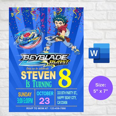 Dyi Bar, Beyblade Birthday Invitation, Beyblade Birthday Party, Beyblade Birthday, Army Birthday Parties, Army Birthday, Army's Birthday, Digital Invite, Invitation Printable