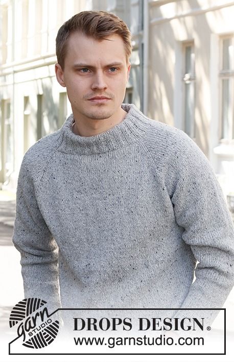 Rain Sky / DROPS 224-11 - Free knitting pattern Mens Knit Sweater Pattern, Sheep Knitting Pattern, Fall Knitting Patterns, Magazine Drops, Mens Knit Sweater, Bulky Knit, Fall Crochet Patterns, Baby Frock Pattern, Jumper Knitting Pattern