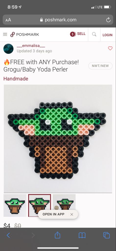 Yoda Perler Beads Pattern, Baby Yoda Perler Beads, Yoda Perler Beads, Fused Beads, Pixel Beads, Pearl Beads Pattern, Diy Perler Bead Crafts, Beads Ideas, Diy Perler Beads