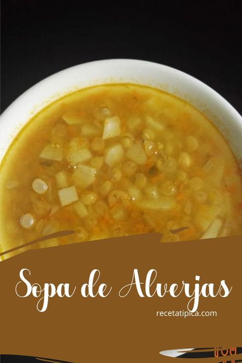 Como hacer Sopa de Alverjas /Las arvejas o alverjas son uno de los granos que mas se consume en nuestra cultura colombiana, la sopa de alverjas es bastante común en los hogares, a parte de ser muy nutritiva es muy deliciosa. Las arvejas también son un complemento ideal para otras recetas como para el arroz con pollo, la sopa de verduras, los tamales... #comida #receta #sopa #alverjas Delicious Soup, Recipes Food, Cheeseburger Chowder, Chowder, Cheeseburger, Stew, Chili, Ethnic Recipes