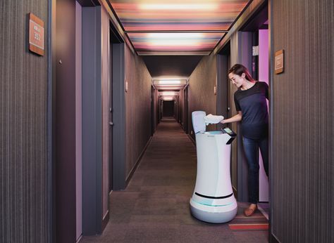 SaviOne: The First Delivery Robot for Hotels by Savioke Delivery Robot, Industrial Robots, Facility Management, Light Side, Wall E, Hotel Guest, A Robot, Robot Design, Technology Design