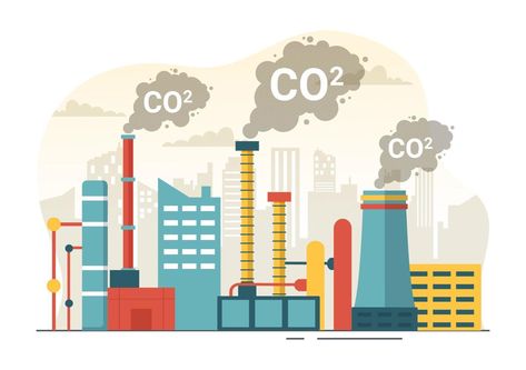 Carbon Dioxide or CO2 Illustration to Save Planet Earth from Climate Change as a Result of Factory and Vehicle Pollution in Hand Drawn Templates Carbon Emmisions Poster, Green Transportation, Save Planet, Save Planet Earth, Drawing Sheet, Cards Game, Fossil Fuels, Carbon Dioxide, Save The Planet