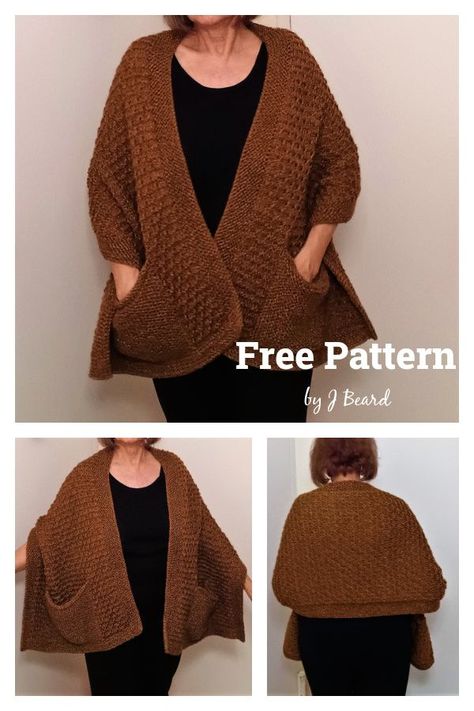 Knit Wrap With Pockets Pattern Free, Readers Wrap Knitting Pattern Free, Knitted Pocket Shawls Free Pattern, Knit Pocket Shawl Pattern Free, Knitted Wraps Free Patterns, Knit Shawls And Wraps Patterns Free, Knitted Shawls Free Patterns Easy, Knitted Shawls And Wraps, Knitted Poncho Patterns Free