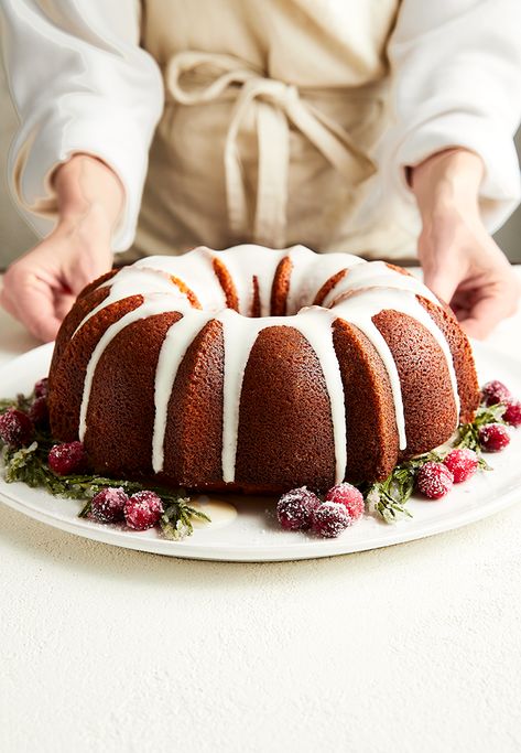 Almond Amaretto Bundt Cake Amaretto Bundt Cake, Reverse Creaming Method, Amaretto Cake, Food Styling Photography, Crumb Recipe, Creaming Method, Christmas Holiday Cake, Sugared Cranberries, Candied Orange Peel