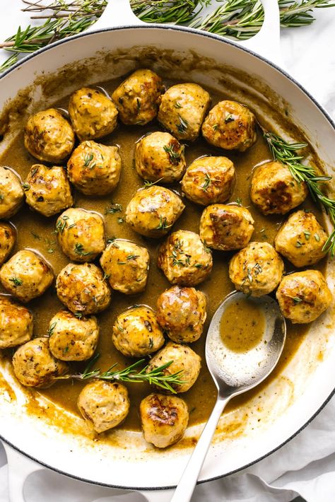 Maple Mustard Sauce, Turkey Meatballs Healthy, Meatballs And Gravy, Cozy Fall Recipes, Turkey Meatball, Turkey Meatball Recipe, Meatball Sauce, Maple Mustard, Meatball Recipes Easy