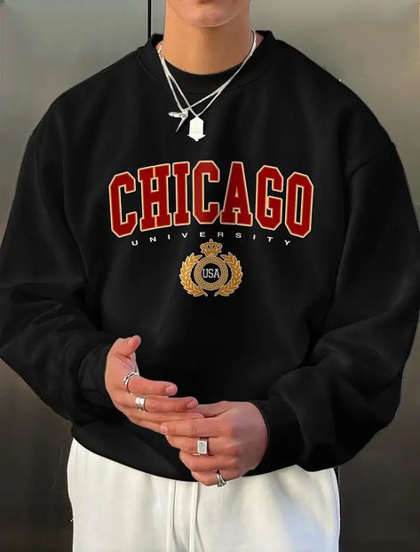 Chicago Logo, Chicago Outfit, Winter Streetwear, Teen Clothes, Clothing Styles, Kids Sleepwear, Print Pullover, Mens Clothing, Kids Beachwear