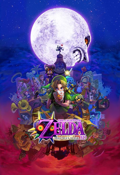 This promo art...so beautiful! Cannot wait for the Majora's Mask remake! Zelda Poster, Legend Of Zelda Poster, 3d Poster, Gaming Posters, Hyrule Warriors, Majoras Mask, Nintendo Art, Wallpaper Animes, Zelda Art