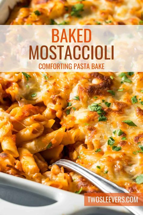 Baked Mostaccioli Recipe | Easy Baked Pasta Baked Mostaccioli For A Crowd, Best Baked Mostaccioli Recipe, Creamy Baked Pasta Recipes, Mostaccioli Recipe Easy, Baked Mostaccioli Recipe Easy, Easy Pasta Bake Recipes, Baked Mostaccioli Recipe, Mostaccioli Recipe, Easy Baked Pasta