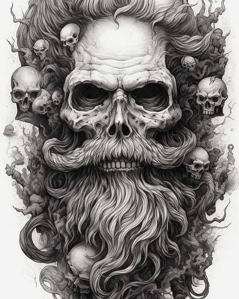 #tshirt #tshirtdesign #skull #aiartcommunity #aiart #teepublic #skullart #darkart #surrealart #skulltattoo #beard #mustache #bikertshirt Bearded Skull Tattoo, Skull With Beard, Beard Skull, Skull Beard, Skull Art Drawing, Black Beards, Skeleton Art, Biker T Shirts, Awesome Art