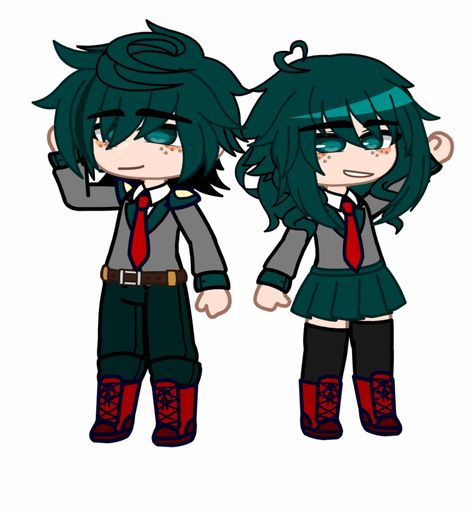 <3🥦 Deku Genderbend, Mha Gacha, Gacha Mods, Gacha Design, Mha Oc, Gacha Outfit, Oc Gacha, Gacha Ideas, Hero Costumes