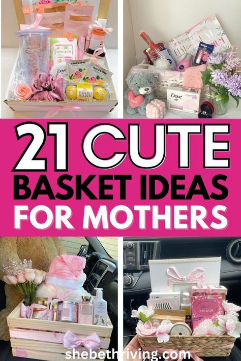 21 Insanely Cute Mother's Day Basket Ideas She'll Love Mother's Day Basket, Creative Gift Baskets, 2 Aesthetic, Mather Day, Mothers Day Baskets, Rose Rise, Amazing Woman, To My Mom, Gift Basket Ideas