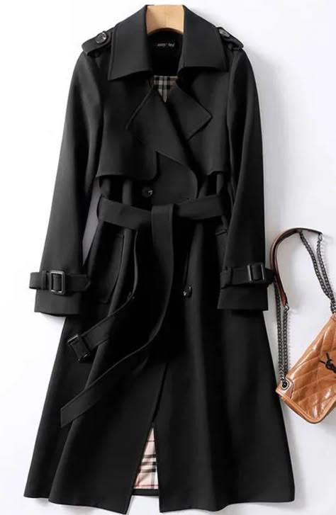 Dark Academia Trench Coat, Spy Trench Coat, Saint Laurent Trench Coat, Alexander Mcqueen Trench Coat, Gothic Trench Coat, Hijab Outfit, Winter Coats Women, Winter Coat, H&m