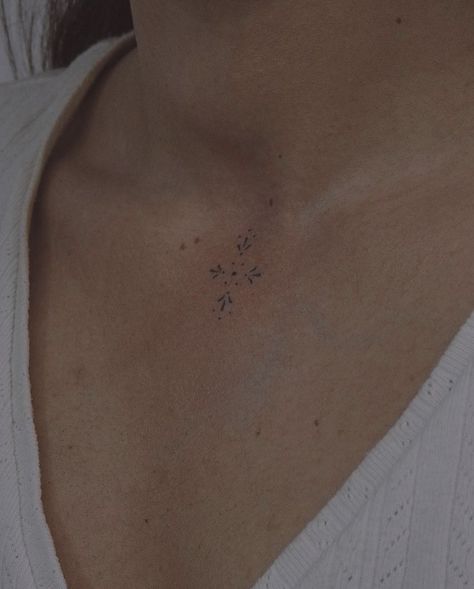 Center Collar Bone Tattoo, Body Adornment Tattoos, Wrist Bone Tattoo, Sternum Ornamental Tattoo, Under The Chin Tattoo, Tiny Chest Tattoo Female, Dainty Chest Tattoo Female, Dainty Collar Bone Tattoo, Adornment Tattoo