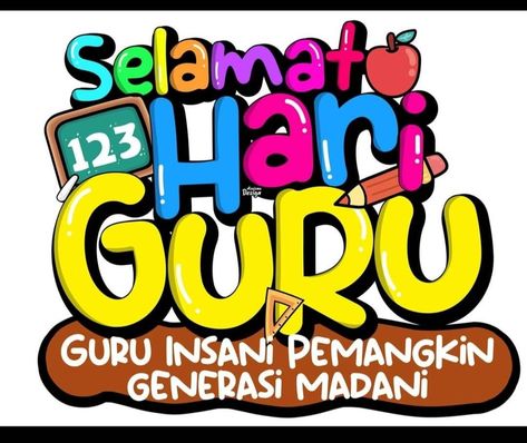 This is for malay people for Teachers day! Hari Guru 2024, Tulisan Happy Teacher Day, Selamat Hari Guru 2024, Ucapan Hari Guru, Handmade Teachers Day Cards, Selamat Hari Guru, Teachers Day Greetings, Hari Guru, Unicorn Coloring