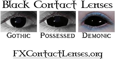 Black contacts ... Want so bad Contact Lenses Halloween, Maroon Makeup, Black Contact Lenses, Cat Eye Contacts, Cool Contacts, Makeup Zombie, Eye Contact Lenses, Trendy Eyeshadow, Halloween Contact Lenses