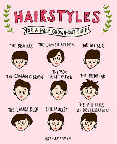 Helpful Folly: Growing out a pixie cut guide, helpful websites Growing Out Pixie Cut, Grown Out Pixie, Growing Out Hair, Hair Rainbow, Growing Out Short Hair Styles, Pixie Styles, Trendy Haircuts, Short Styles, Pretty Hair