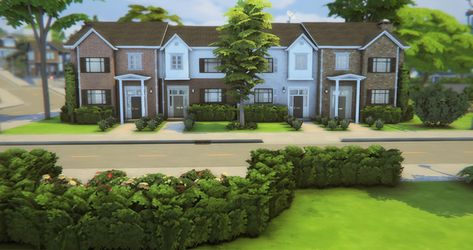 San Sequoia Townhomes | Patreon San Sequoia, Sims4 Builds, Sims Lots, Light Pole, Sims 4 Build, Sims 4 Houses, Maxis Match, Custom Content, House Floor Plans