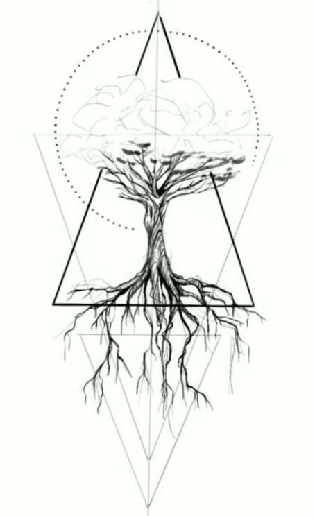 Geometric Tattoo Tree, Tree Geometric, Tattoo Tree, Geometric Trees, Tattoo Trend, Tattoo Zeichnungen, Geometry Tattoo, Inspiration Tattoos, Tree Of Life Tattoo