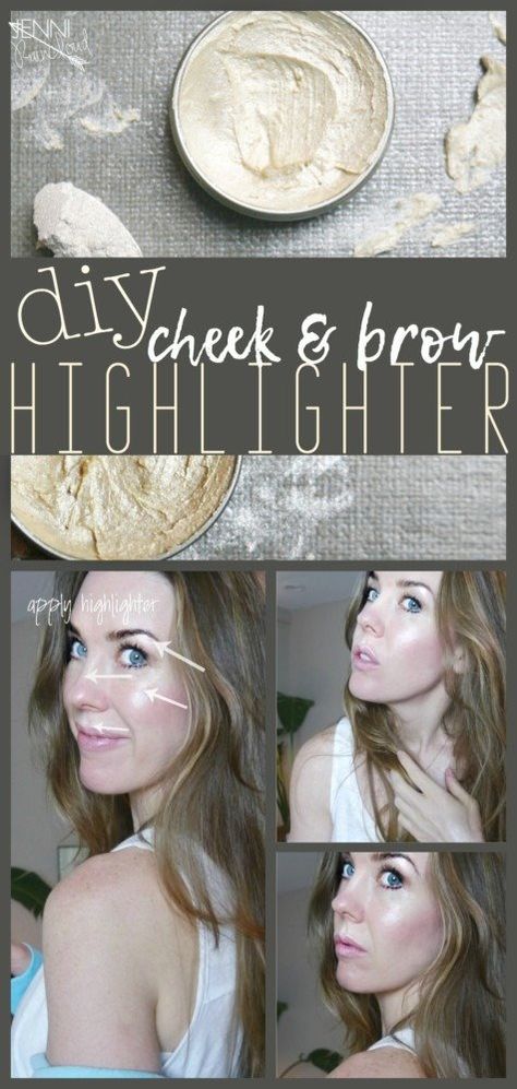 Diy Highlighter, Diy Natural Makeup, Brow Highlighter, Diy Makeup Recipe, Make Up Diy, Makeup Recipes, Homemade Makeup, Snacks Easy, Face Creams