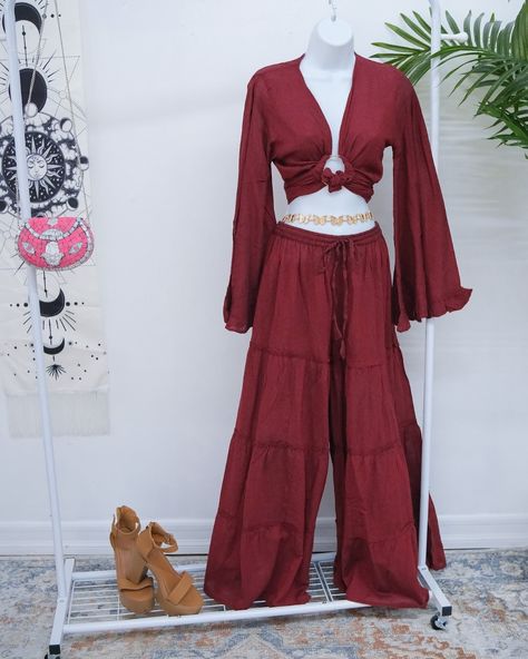 How To Style Boho Pants, Bohemian Style Wide-leg Pants, Bohemian Wide-leg Pants For Festival, Bohemian Wide-leg Harem Pants For Festivals, Bohemian Wide-leg Pants With Ruffles, Red Bohemian Wide-leg Harem Pants, Boho Pants, Palazzo Pants, Art Clothes