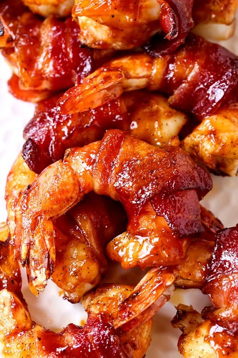 This BBQ Bacon Wrapped Shrimp is so easy to make, and the flavor is unbelievable! #shrimprecipe #bbqshrimp #baconwrappedshrimp #appetizers #easydinnerrecipes Easy Bacon Wrapped Shrimp, Bacon Wrap Shrimp Recipes, Barbeque Shrimp, Shrimp Appetizers Easy, Wrapped Shrimp, Shrimp Toast, Bacon Wrapped Shrimp, Bbq Shrimp, Bacon Appetizers