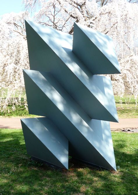 Triangle Sculpture, Morris Arboretum, Mural Inspiration, Paper Art Sculpture, Geometry Pattern, University Of Pennsylvania, North Park, Sculpture Installation, Diy Art Painting